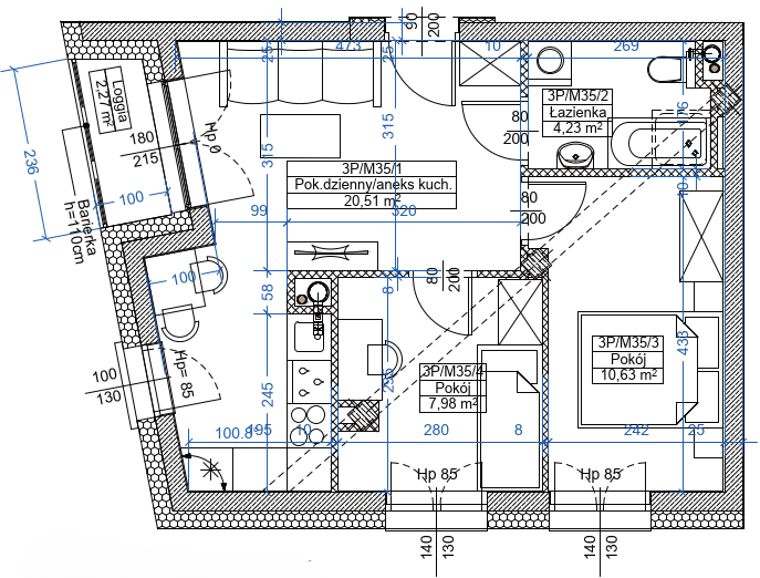 Mieszkanie trzypokojowe Rzeszów
